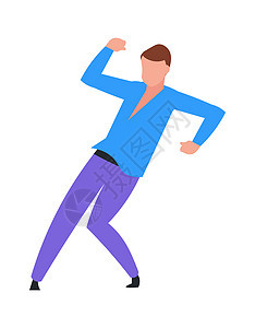 跳舞的男子卡通矢量插画图片
