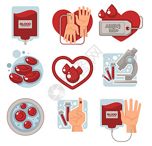 孤立的圣像病人和受伤者帮助或捐赠援媒介显微镜和瓶子心脏细胞滴子人体手传播医疗实验室和药慈善拯救生命图片