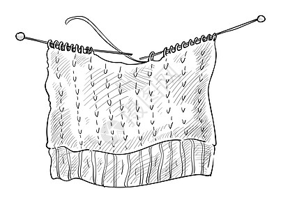 编织业余爱好羊毛线和针头隔离的草图矢量编织或针头手工艺和服装制作铅笔绘画手工艺材料纺织或物缝线和针头隔离的草图编织爱好图片