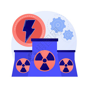核电厂原子反应堆能源生产原子裂变过程核电发比喻矢量孤立概念比喻说明能源生产矢量概念比喻图片