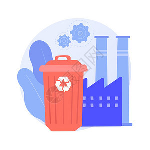 塑料垃圾桶回收概念矢量图图片