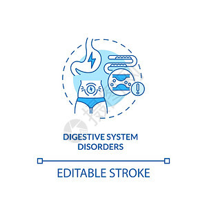 消化系统紊乱概念图标抗抑郁剂副效应概念细线插图腹泻和便秘矢量孤立大纲RGB彩色绘图可编辑中风消化系统紊乱概念图标背景图片