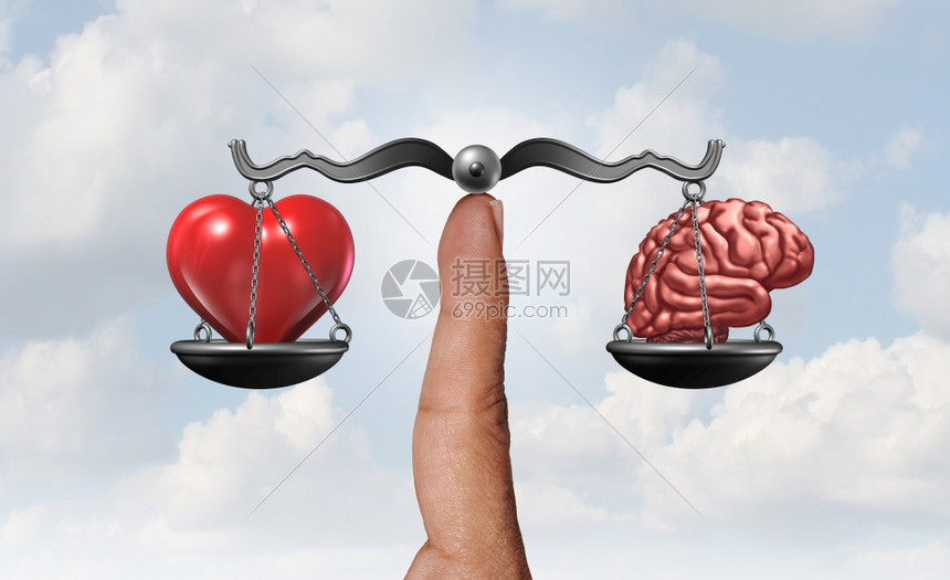 心和脑是理象征代表逻辑思维与非理情感之间的平衡与3D成因元素之间的平衡图片