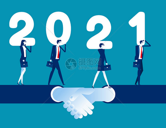 商业团队手握一起持有号码2021的商务人士图片