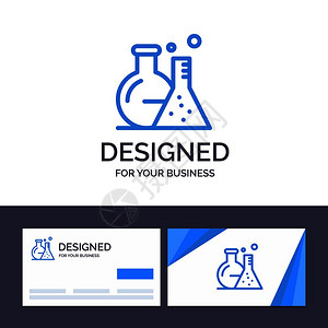 设备logo创意商卡和Logo模板TubeFlask实验室科学矢量说明插画