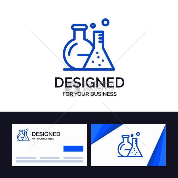 创意商卡和Logo模板TubeFlask实验室科学矢量说明图片