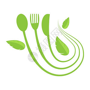 咖啡厅的食物图标白背景上孤立的叉式勺子刀罗戈设计白背景上孤立的面食图标图片