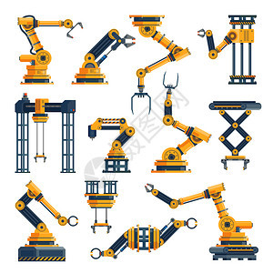 机器人武技术工厂设备部件自动电子操纵器包装或制造系统机器人技术收集机械工具向量单立装置技术工厂设备部件自动电子操纵系统机械工具背景图片