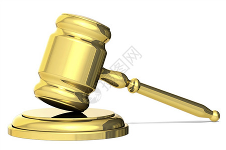 金法官大锤被孤立正义概念的象征3D图片