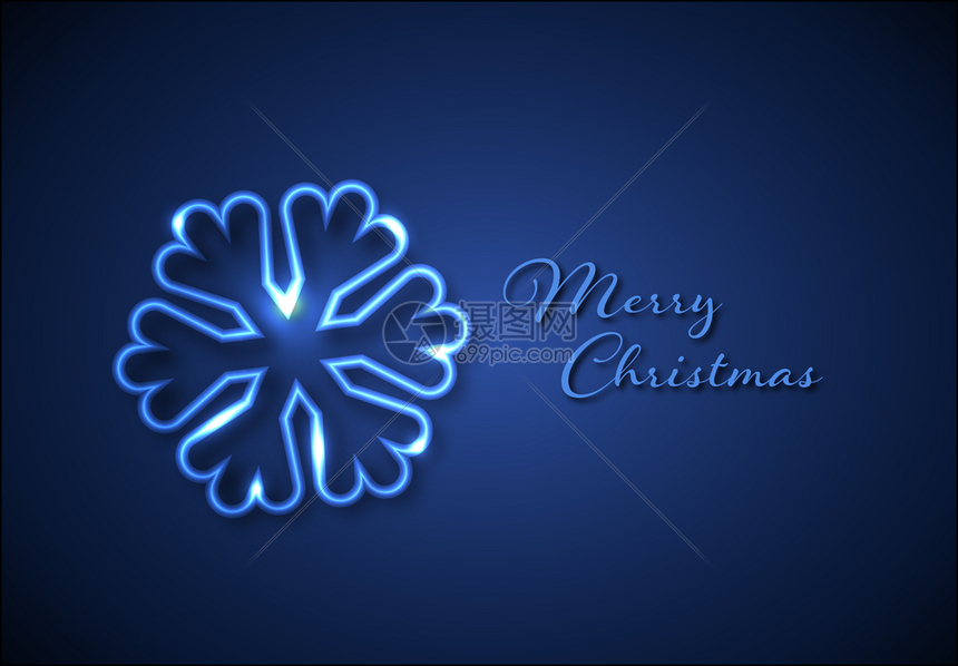 圣诞卡上面有蓝月亮雪片和一些灯光蓝色版圣诞卡上面有蓝色月亮雪花图片