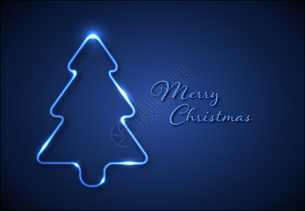 用蓝色灯光制成圣诞树图片