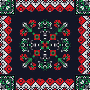 传统刺绣所启发的罗马尼亚病媒模式图片