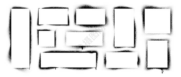 喷雾线板真实的涂鸦边框具有飞溅效果黑空气刷粗纹理孤立的正方形和矩状带有喷洒和油漆滴矢量平板喷洒真实的涂鸦边框具有飞溅效果带喷洒和图片