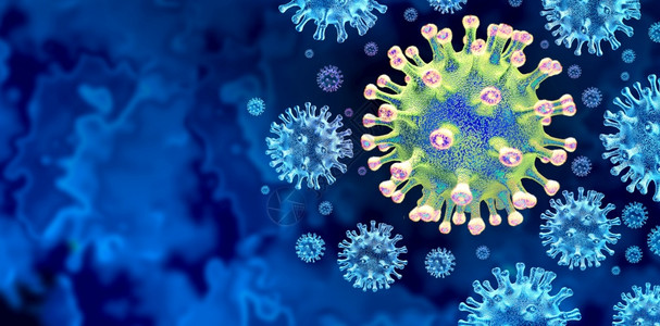 新的科罗纳变异体爆发和共生19细胞突变流感背景如危险的流感菌株如大行病医疗健康风险概念如3D型疾病细胞图片