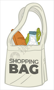 在商店或市场购买杂货时用布料生态图纸制造的纺织品购物袋在商店或市场上购买杂货的生态图纸拯救地球和导致零浪费的生活方式带牛奶袋和面图片