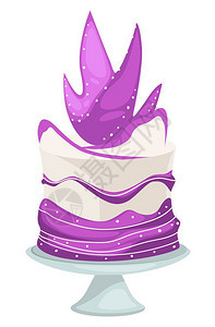 紫色奶油蛋糕卡通矢量查图片