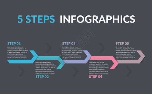 带有箭头五步的Infograph模板矢量eps10插图带有箭头的Infograph模板图片