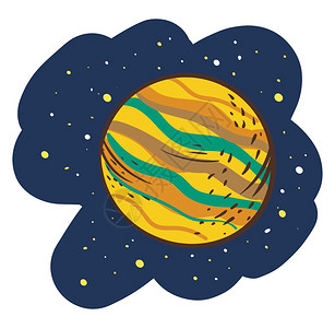 种太阳空间中的木星插图白底矢量插画