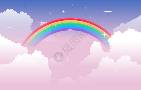 美丽的彩虹插图背景图片