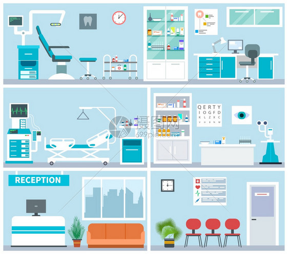 室内医院空置诊所医生候室外科住院病媒公寓概念说明内科医院和诊所空置内科医院图片