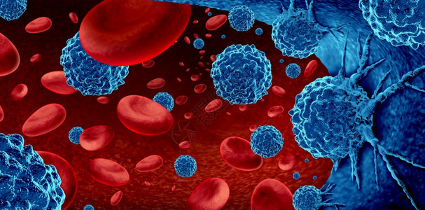 血液暴发中的癌症和人体恶细胞的治疗由致癌和遗传学引起的癌症细胞是一种免疫疗法和白血病或淋巴瘤符号而3D则是一种医疗法图片