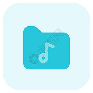 蓝色存储在文件夹中的音乐文件矢量设计元素图片