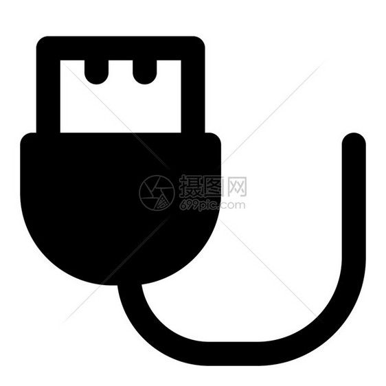 黑色USB接口矢量设计图标图片