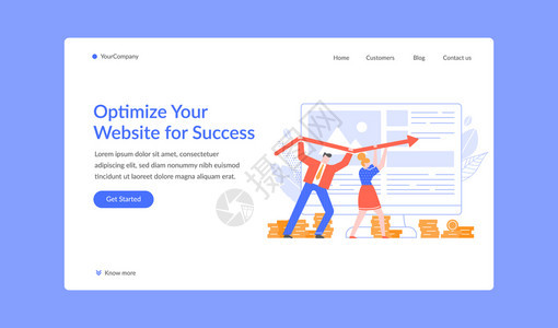 优化成功着陆网站Seo互联网矢量络优化提高营销业务在线插图报告高清图片素材