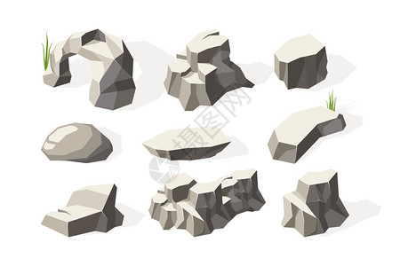 碎石岩石沙石插画_碎石岩石沙石卡通_碎石岩石沙石插图_手绘_板绘_摄