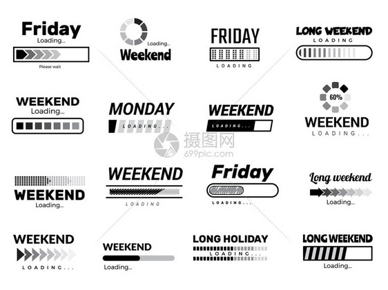 加载周栏Businessui界面网页模板引用图片懒惰周日矢量滑稽图片下载ui等待假日插图的动机加载周栏Business界面引用图片