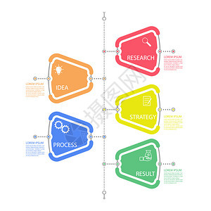 图表含有商业和财务流程图网站横幅和演示的象形图矢量模板背景图片