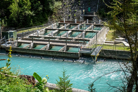法属阿尔卑斯山国瓦诺伊家公园谷地多伦河水电站图片