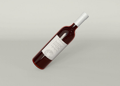 3d插图白背景的酒瓶模拟图片