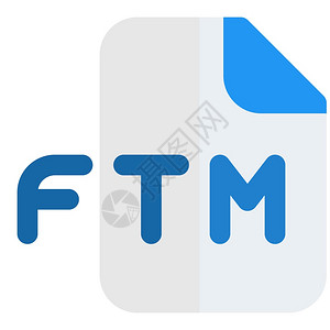 蓝色FTM文件矢量设计图标图片