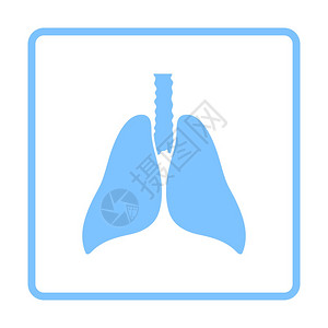 人类肺部图标蓝框架设计矢量说明图片