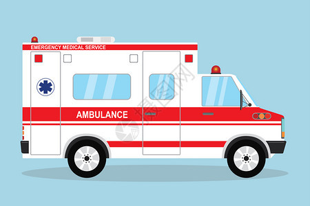 救护车紧急汽平式矢量插图背景图片