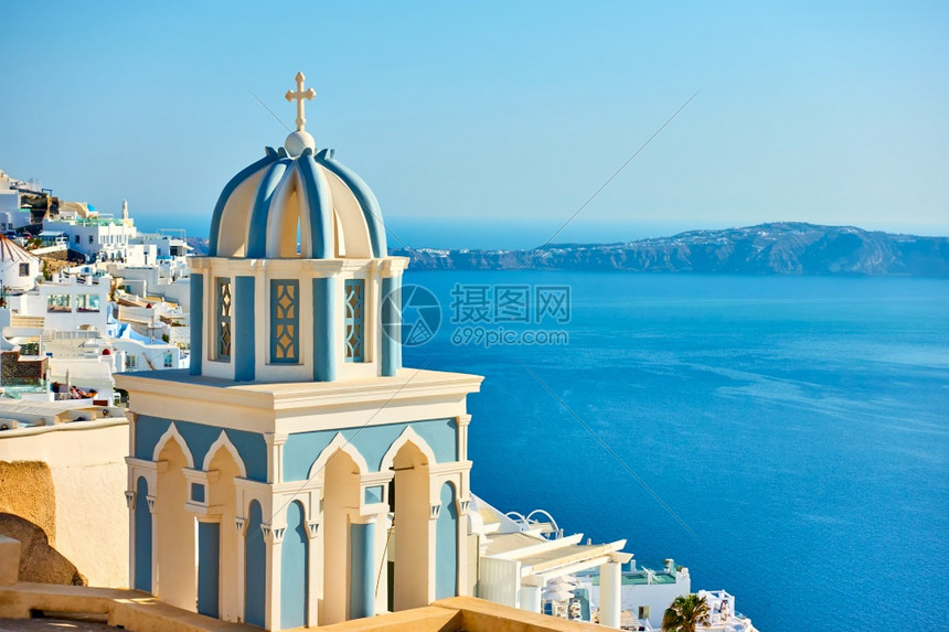 希腊圣托里尼岛Fira镇的希腊风景图片