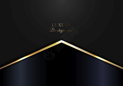 黑色和蓝背景奢侈品概念上的黄金亮三角形背景图片
