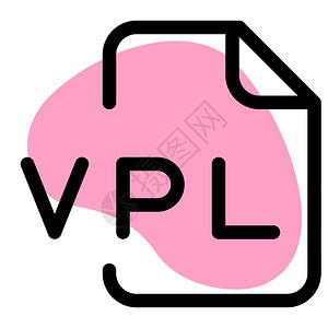 VPL文件格式粉色矢量图标图片