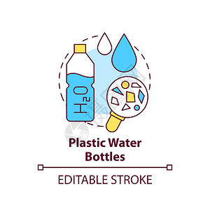 塑料水瓶概念图标 图片