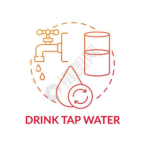 饮用自来水概念图标 图片