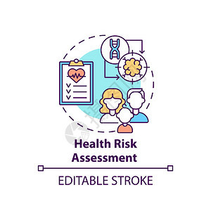 健康风险评估概念图标病人诊断和疾检查家庭医生预约概念细线插图病媒孤立大纲RGB彩色绘图可编辑中风图片