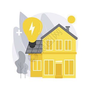 能源之家抽象概念矢量说明零能源建筑低被动房屋建筑业效率家庭可再生能源抽象隐喻之家抽象概念矢量说明图片