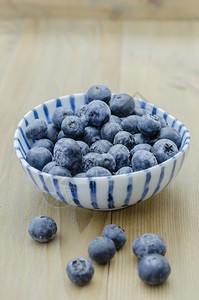 碗里的蓝莓木制背景上碗里的蓝莓图片