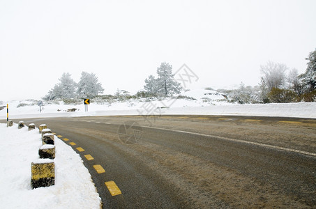 雪路美景图片