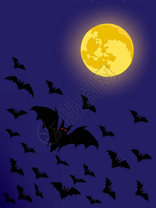 德古拉万能背景蝙蝠的轮廓矢量背景