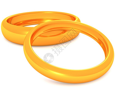 两枚金戒指三维婚礼图片