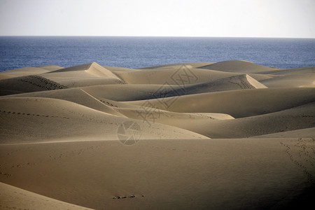 大西洋中班牙加那利岛马斯帕洛市的PlayadesIngles的Sanddunes背景图片