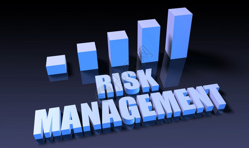 风险管理3d蓝黑d的风险管理图表背景图片