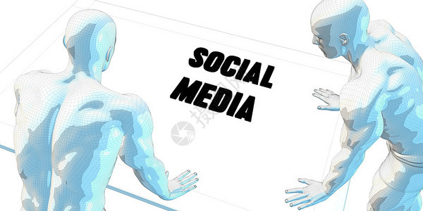 社会媒体讨论和商务会议概念艺术社会媒体图片